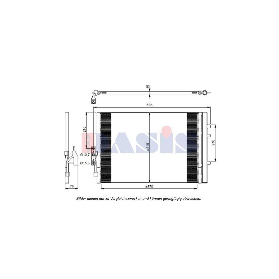 AKS Dasis 052024N Air Conditioning Condenser For BMW X3 (F25) | ML Performance UK