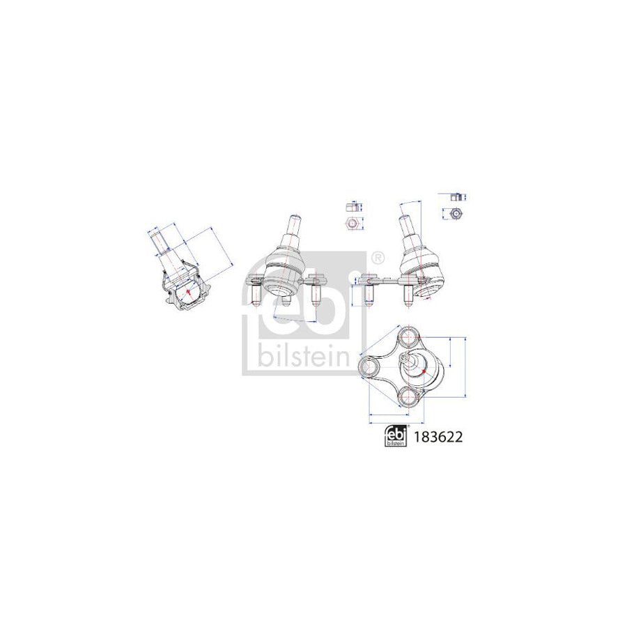 Febi Bilstein 183622 Ball Joint For VW Caddy