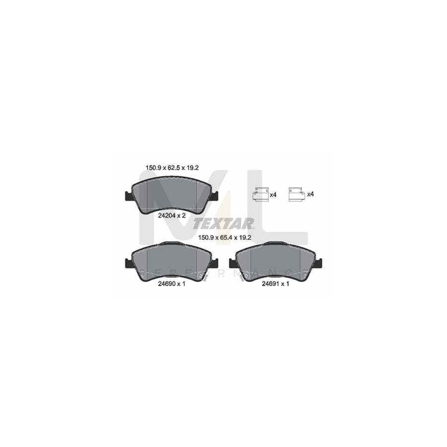 TEXTAR 2420401 Brake pad set with acoustic wear warning | ML Performance Car Parts