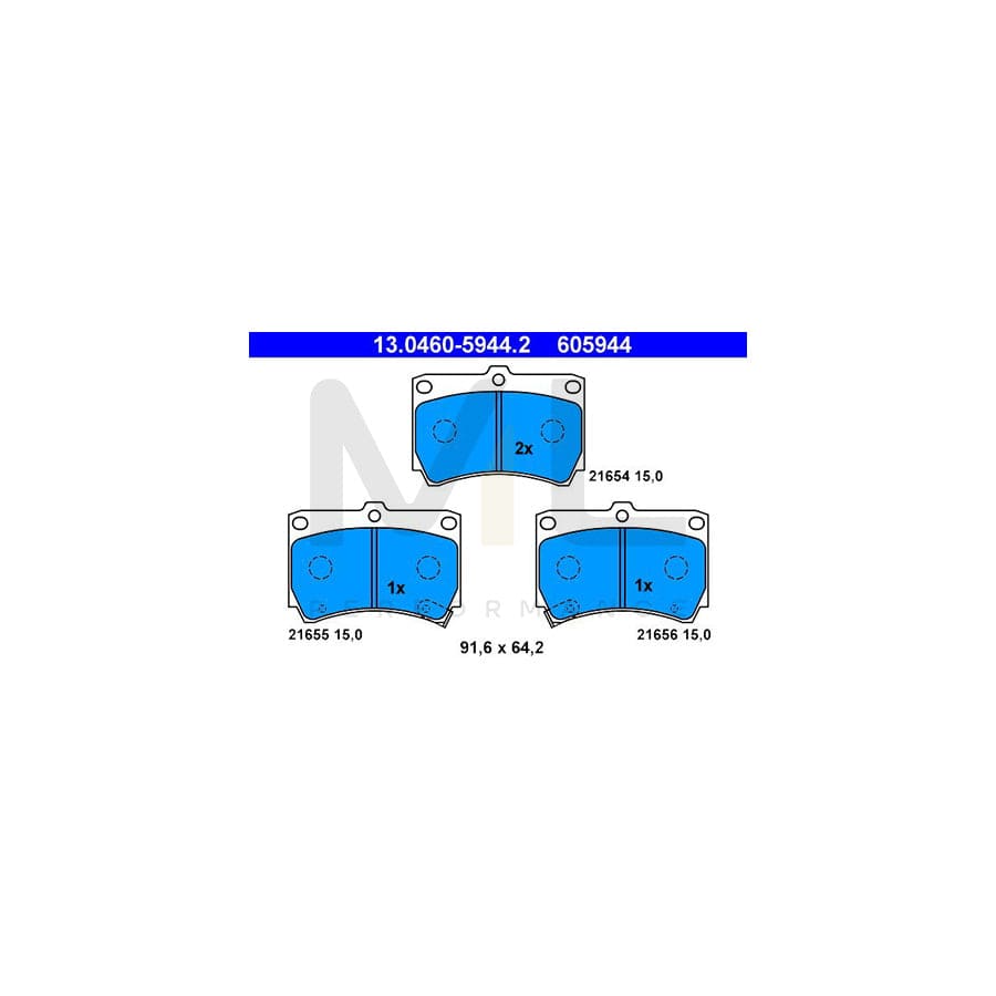 ATE 13.0460-5944.2 Brake pad set with acoustic wear warning | ML Performance Car Parts