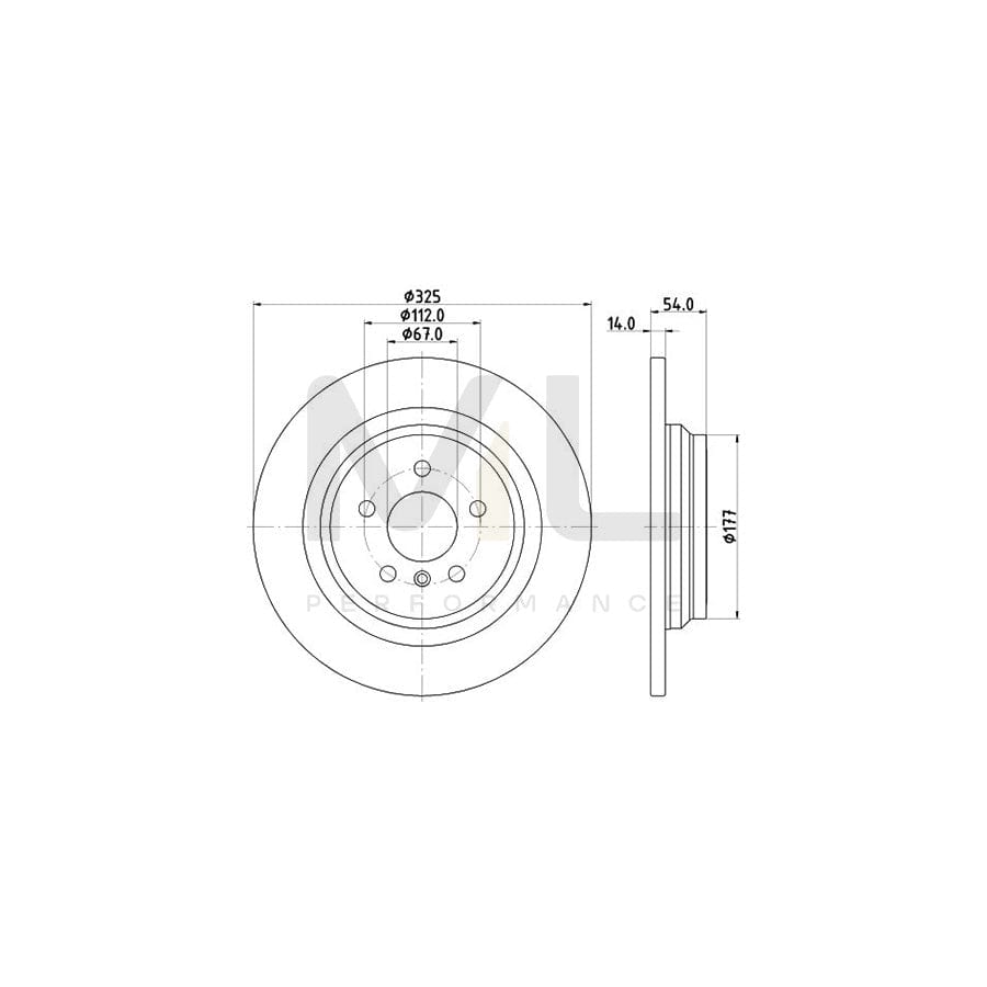 HELLA PRO High Carbon 8DD 355 122-861 Brake Disc Solid, Coated, High-carbon, without wheel hub, without wheel studs | ML Performance Car Parts