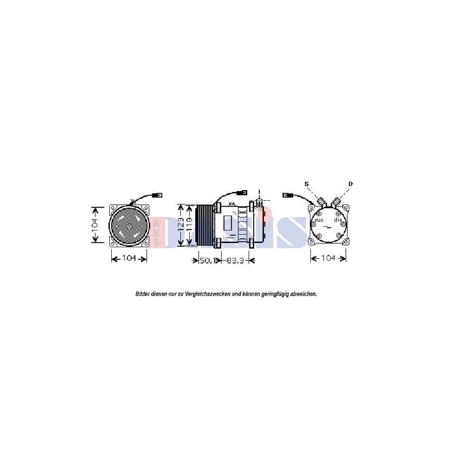 AKS Dasis 850624N Compressor, Air Conditioning | ML Performance UK