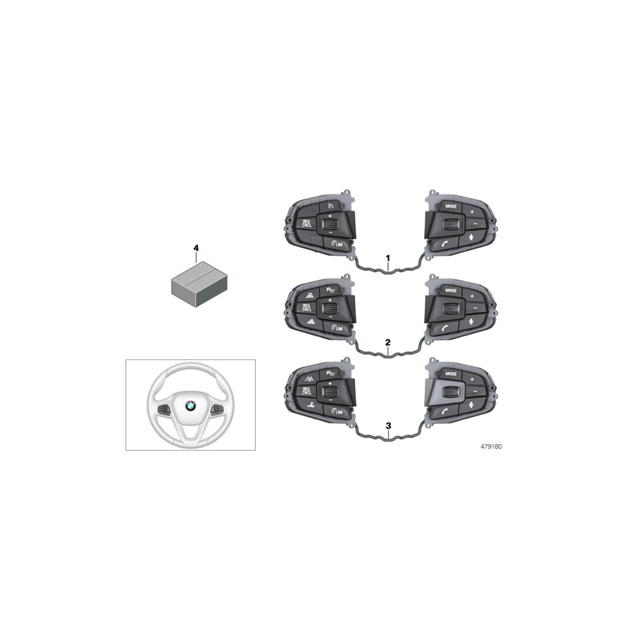 Genuine BMW 61319327079 G31 G32 G30 Switch, Multifunct. Steering Wheel (Inc. 520d ed, 630dX & 640i) | ML Performance UK