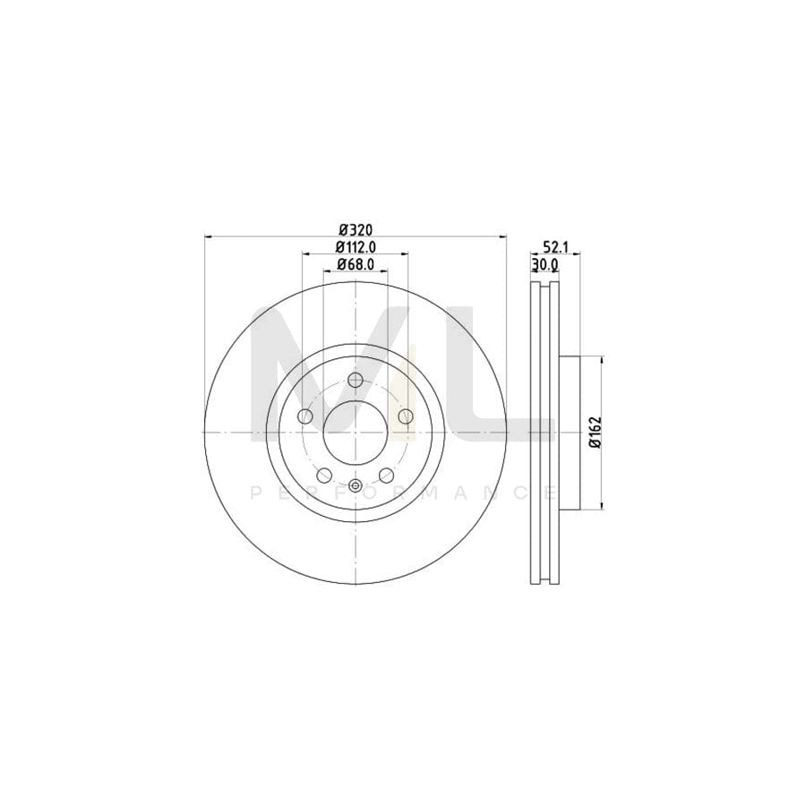 HELLA PRO 8DD 355 117-191 Brake Disc Internally Vented, Coated, without wheel hub, without wheel studs | ML Performance Car Parts