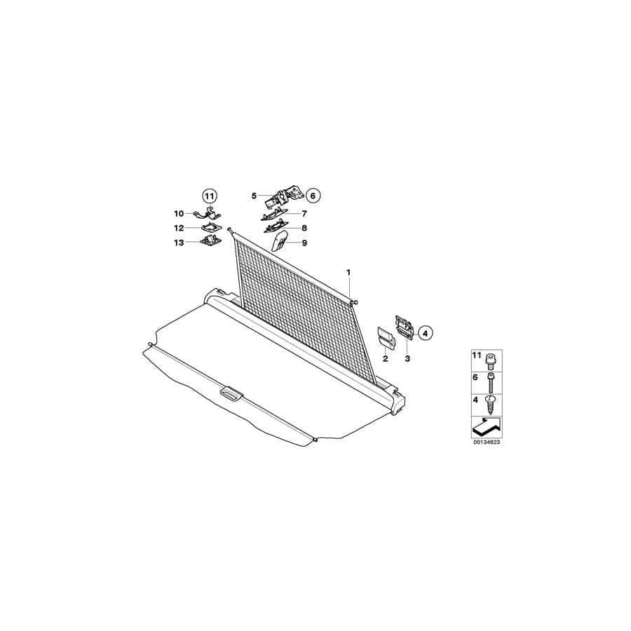 Genuine BMW 51473424659 E83 Net/Roller Blind F Luggage Compartment ANTHRAZIT (Inc. X3) | ML Performance UK Car Parts