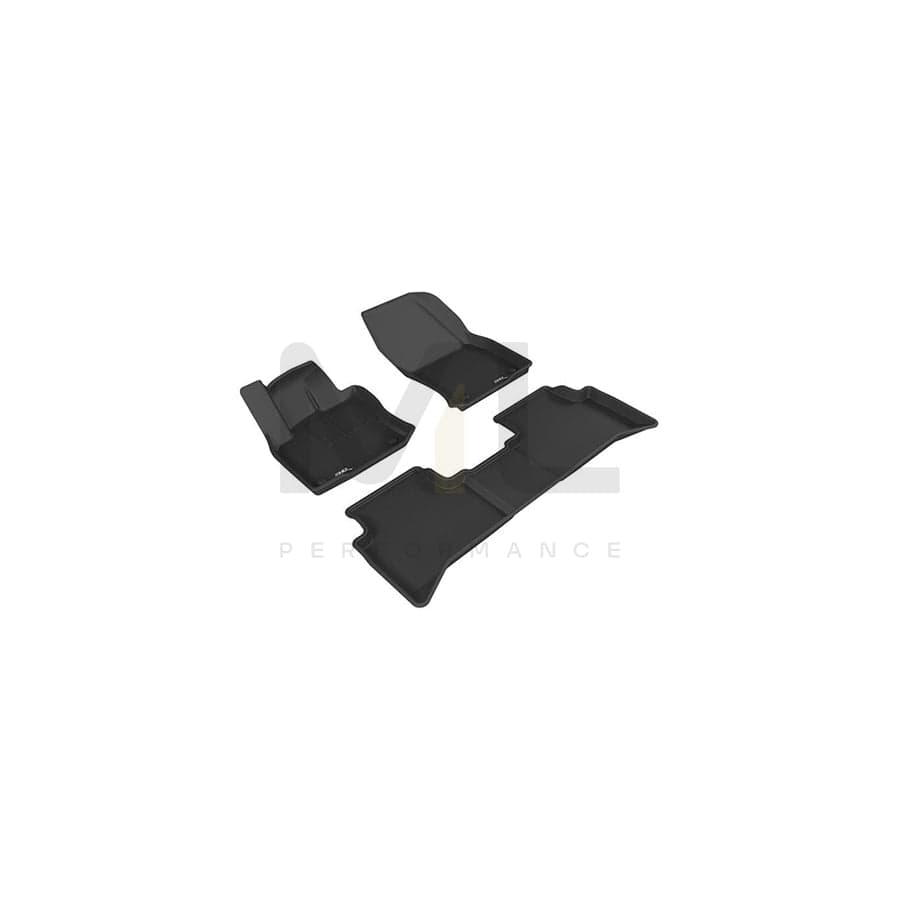 3D L1VW08101509 Floor mat set for VW Touran II (5T1) Elastomer, Front, Rear, Quantity: 3, Black | ML Performance Car Parts