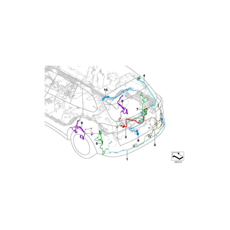 Genuine BMW 61128736597 G06 G05 G07 Wiring Harness, Rear Slip Angle Control (Inc. X7 M50iX, X7 30dX & X5 M50dX) | ML Performance UK Car Parts