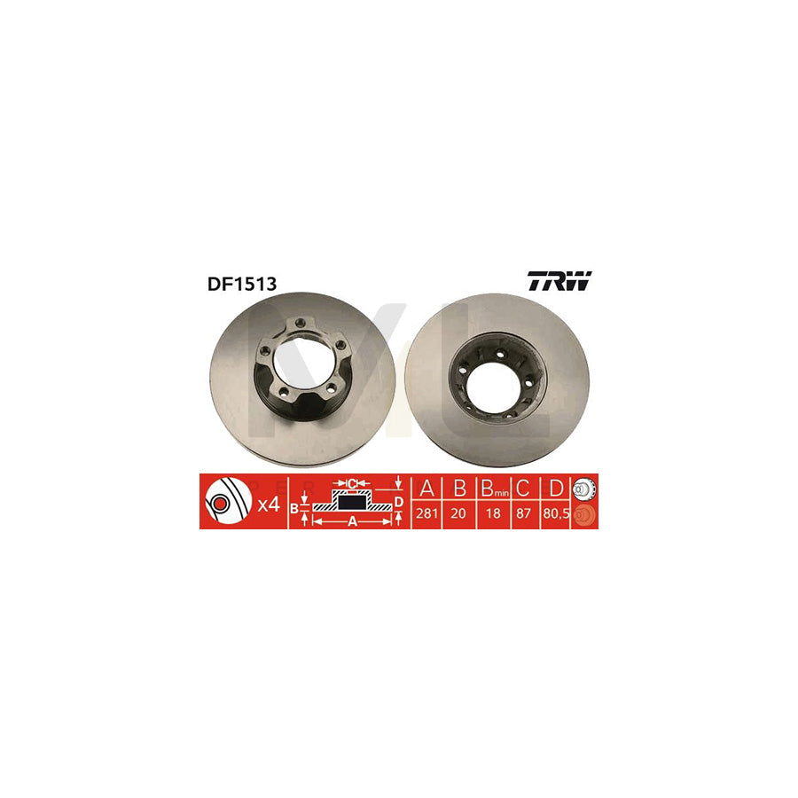 TRW DF1513 Brake Disc for VW LT Solid | ML Performance Car Parts