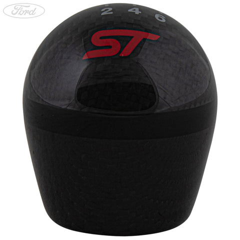 GENUINE FORD 2215799 FOCUS PERFORMANCE GEAR SHIFT KNOB 6 SPEED CARBON FIBRE WITH RED ST LOGO 2014 - 2019 | ML Performance UK