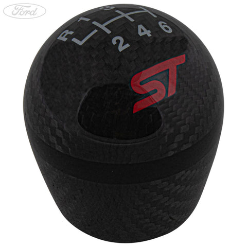 GENUINE FORD 2215799 FOCUS PERFORMANCE GEAR SHIFT KNOB 6 SPEED CARBON FIBRE WITH RED ST LOGO 2014 - 2019 | ML Performance UK