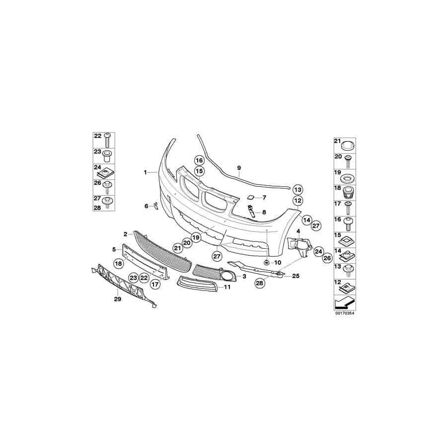 Genuine BMW 51118057507 E82 E88 Trim Cover, Bumper, Primed, Front  (Inc. 135i, 120i & 118i) | ML Performance UK Car Parts