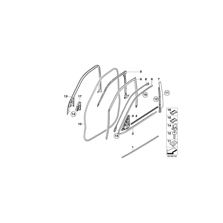 Genuine BMW 51337207833 E70 Trim, Window Frame, Top, Door Front Left GLANZSCHWARZ (Inc. X5) | ML Performance UK Car Parts