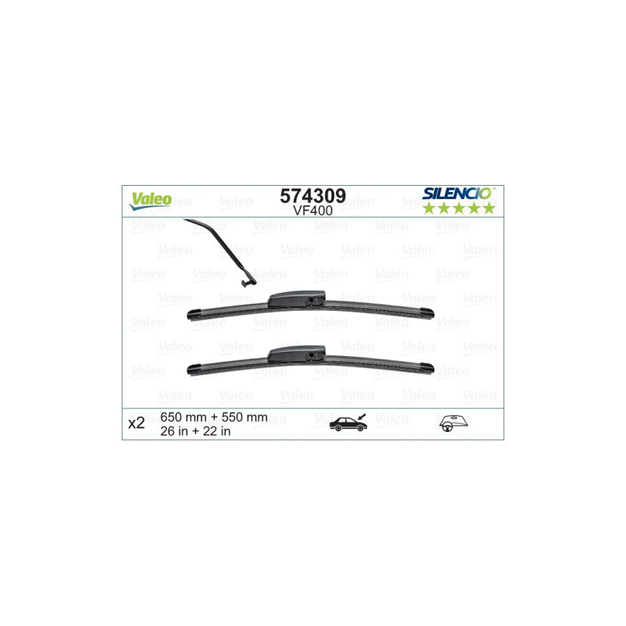 Valeo Silencio Flat Blade Set, Silencio X.Trm 574309 Wiper Blade | ML Performance UK Car Parts