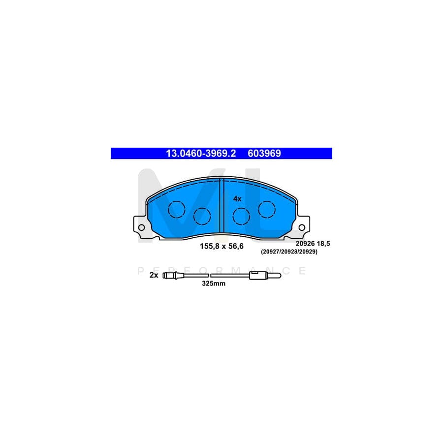 ATE 13.0460-3969.2 Brake pad set incl. wear warning contact | ML Performance Car Parts