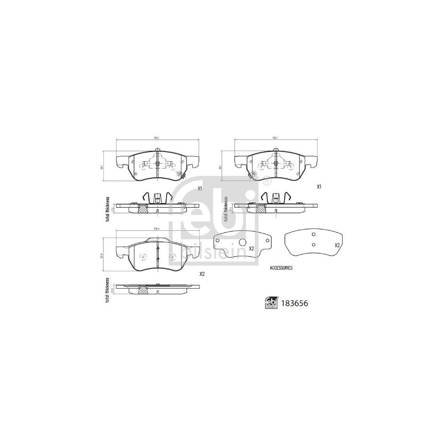 Febi Bilstein 183656 Brake Pad Set For Mg Zs Off-Road