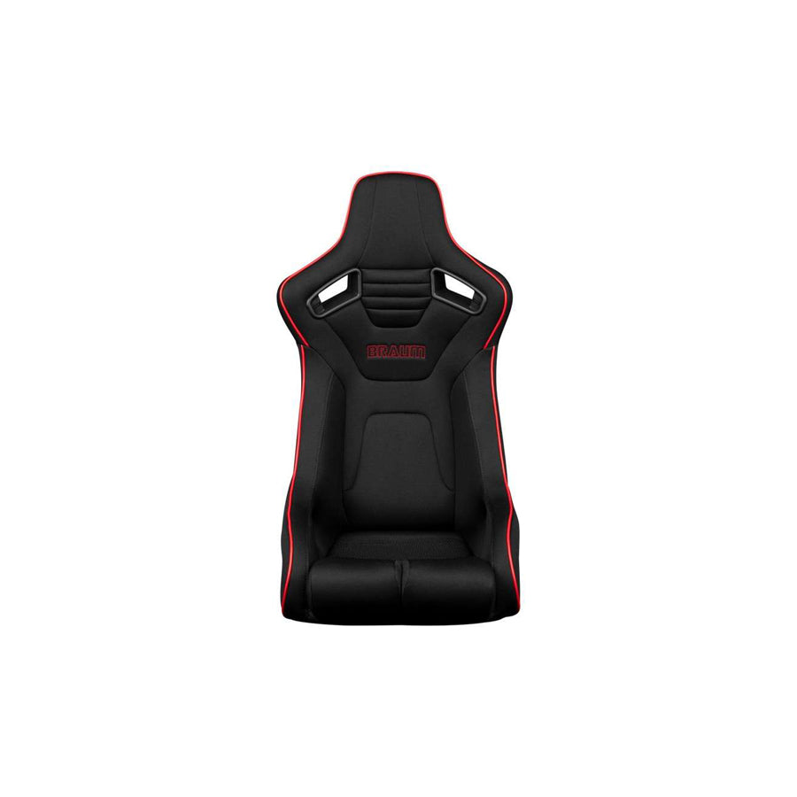 BRAUM Elite-R Fixed Back Bucket Seat ( Black Cloth - Red Piping )