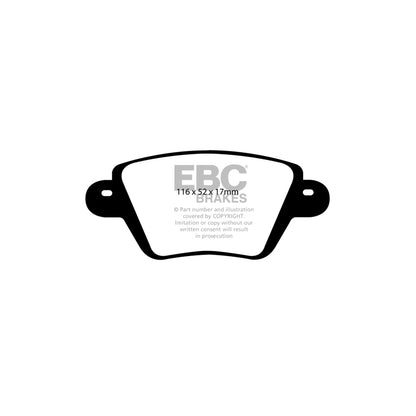 EBC PDKR757 Renault Kangoo Ultimax Rear Brake Pad & Plain Disc Kit 2 | ML Performance UK Car Parts