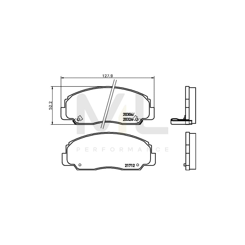 Hella 8DB 355 009-791 Brake Pad Set With Acoustic Wear Warning | ML Performance Car Parts