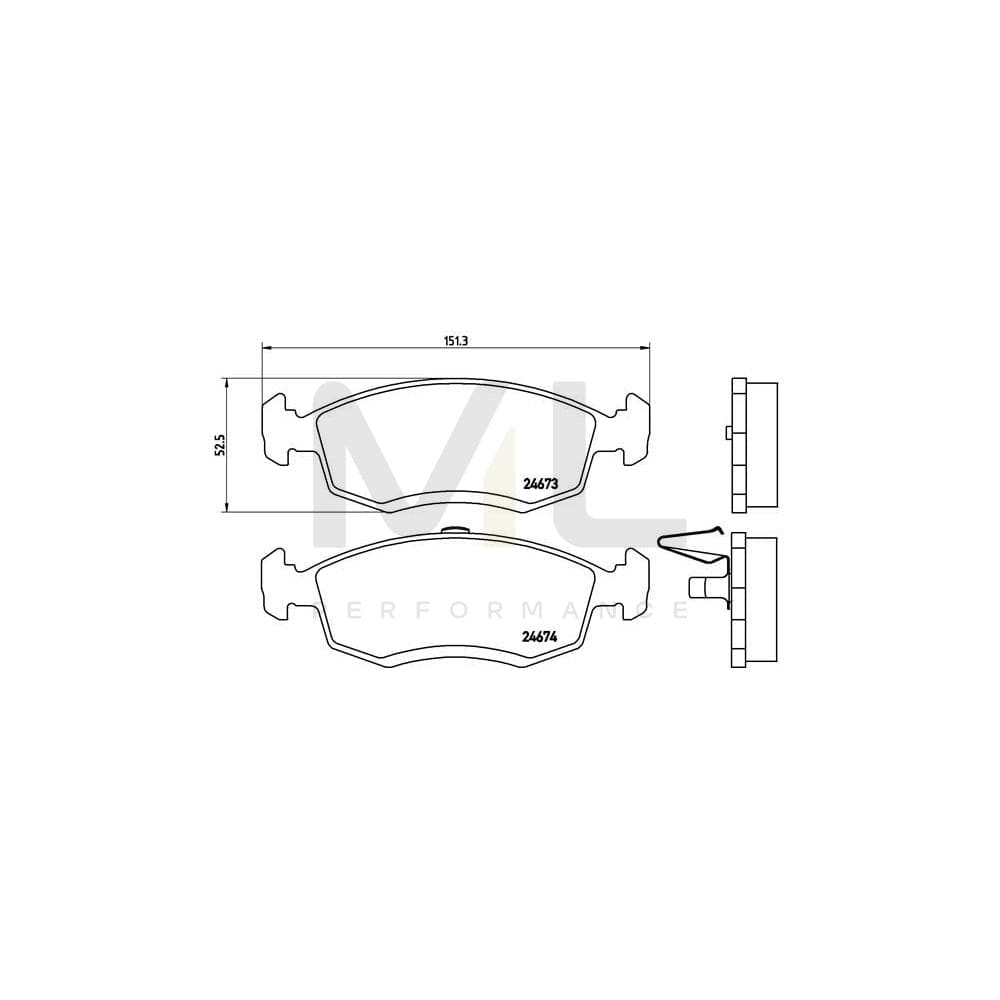 Brembo P 68 039 Brake Pad Set Excl. Wear Warning Contact | ML Performance Car Parts