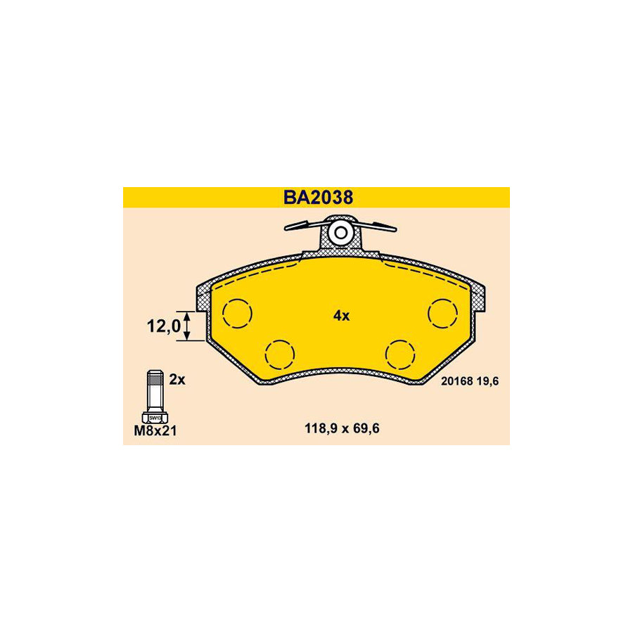 Barum BA2038 Brake Pad Set