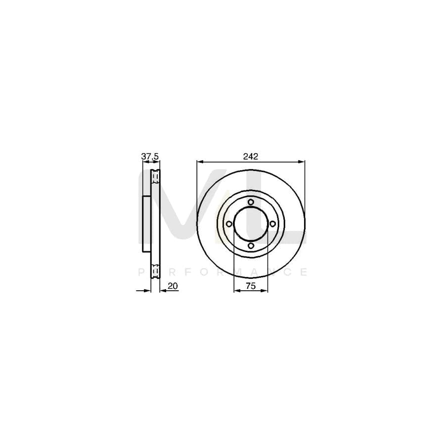 BOSCH 0 986 478 524 Brake Disc for MAZDA 626 Internally Vented, Vented, Oiled | ML Performance Car Parts