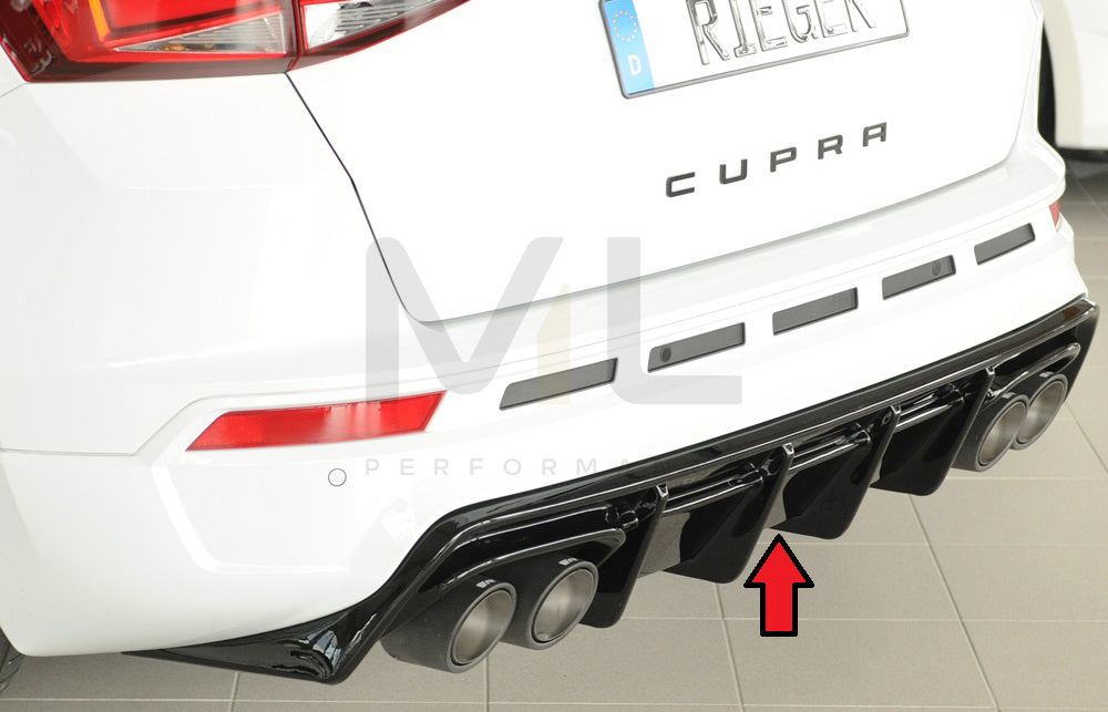 Rieger 00088231 SEAT 5FP Ateca Cupra Rear Diffuser 1 | ML Performance UK Car Parts