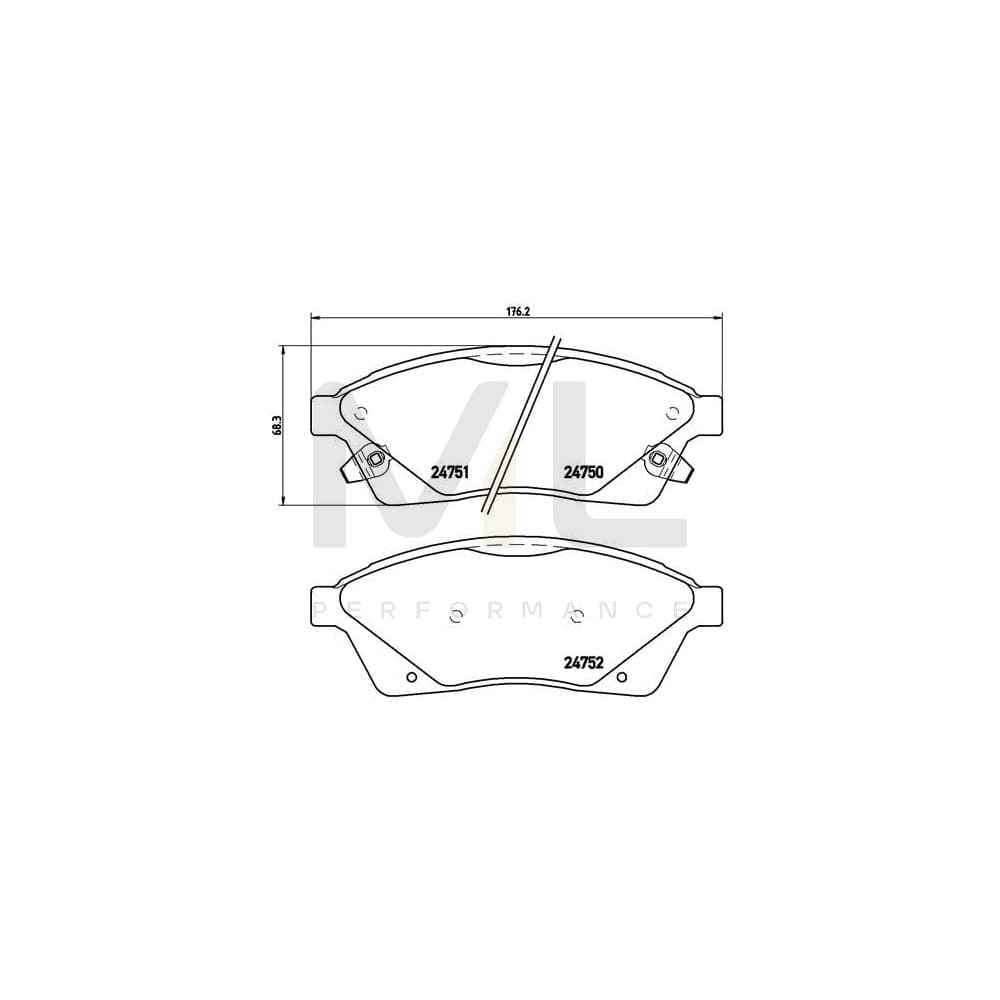 Brembo P 09 010 Brake Pad Set With Acoustic Wear Warning | ML Performance Car Parts