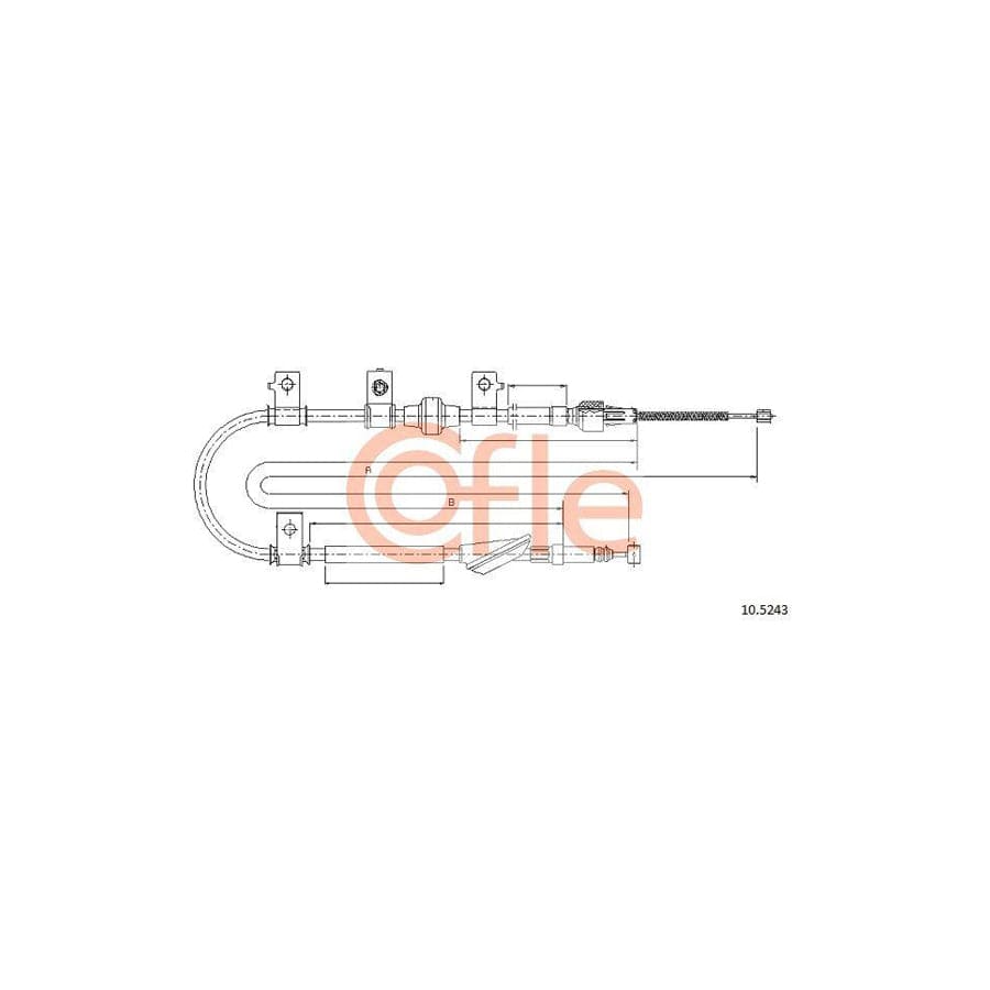 Cofle 92.10.5243 Hand Brake Cable For Rover 200 Hatchback (Rf)