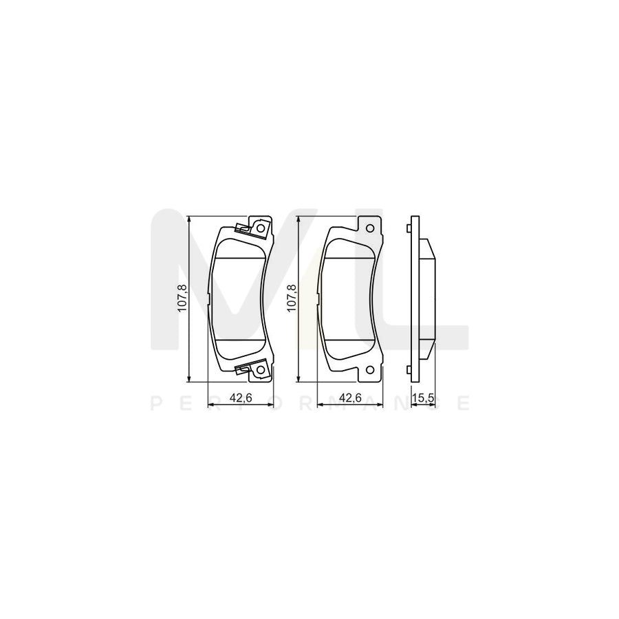 Bosch 0986461136 Brake Pad Set With Acoustic Wear Warning BP585 | ML Performance Car Parts