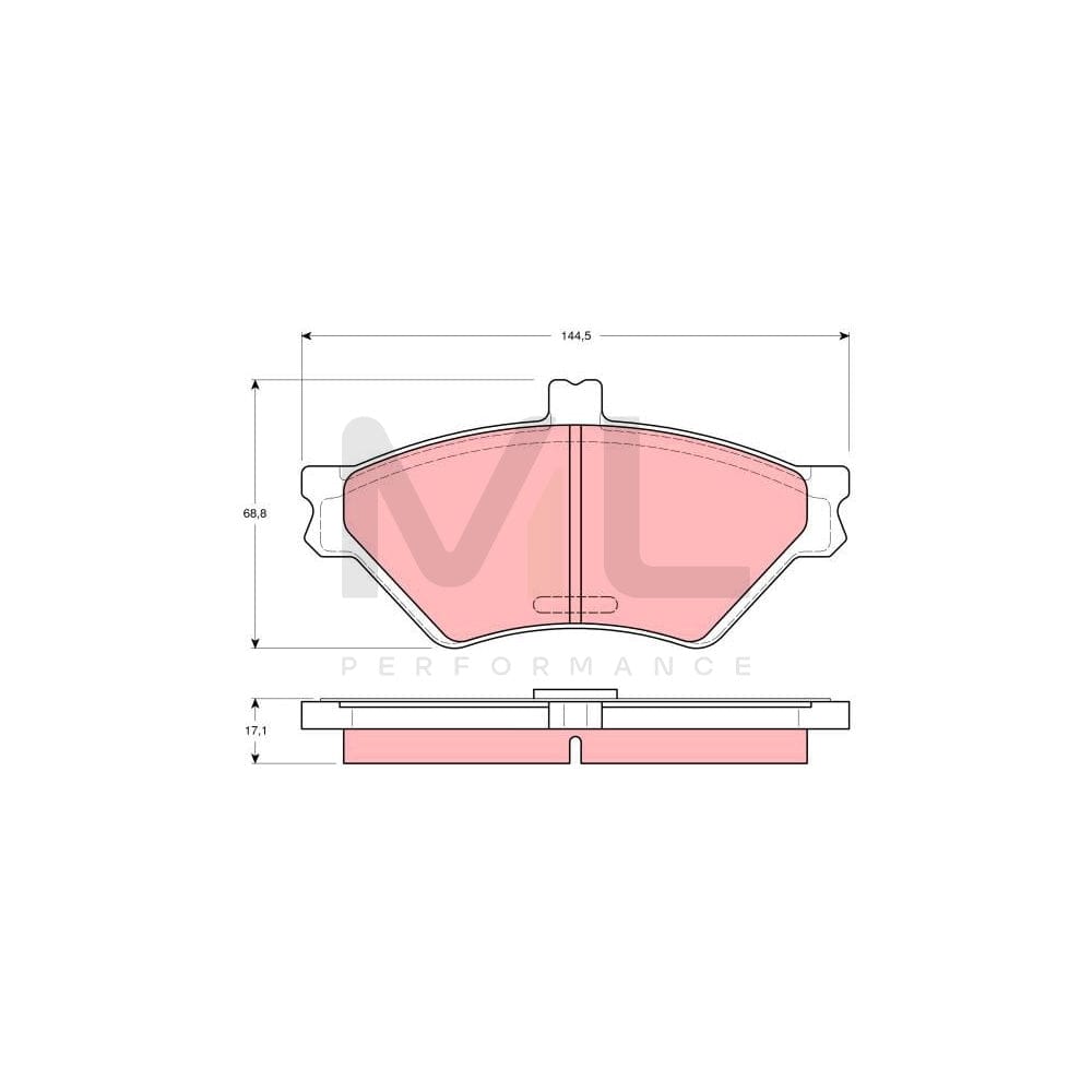 TRW Gdb1268 Brake Pad Set Not Prepared For Wear Indicator | ML Performance Car Parts