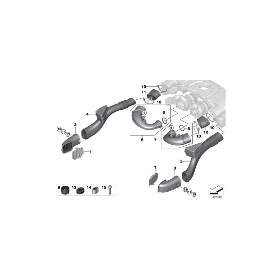 Genuine BMW 13718662934 G06 G05 G07 Intake Duct (Inc. X6 M50iX, X5 M50iX & X7 M50iX) | ML Performance UK Car Parts