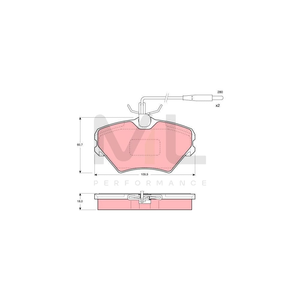 TRW Gdb1087 Brake Pad Set For Renault Laguna I Hatchback (B56) Incl. Wear Warning Contact, With Brake Caliper Screws, With Accessories | ML Performance Car Parts