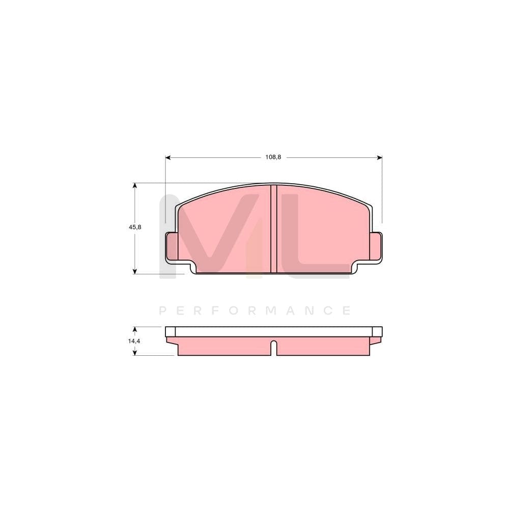 TRW Gdb130 Brake Pad Set Not Prepared For Wear Indicator | ML Performance Car Parts