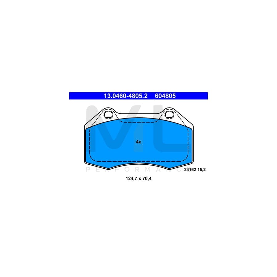 ATE 13.0460-4805.2 Brake pad set excl. wear warning contact, not prepared for wear indicator | ML Performance Car Parts