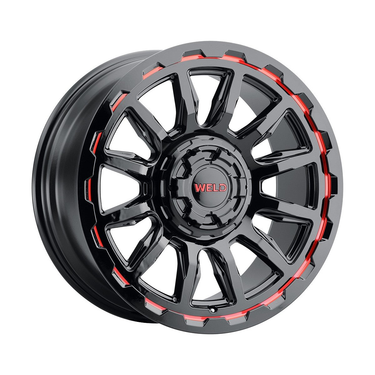 Weld W13809098500-P2 Gauntlet W138 Wheel 20x9 6x139.7 ET0 BS5 Gloss Black MIL RED