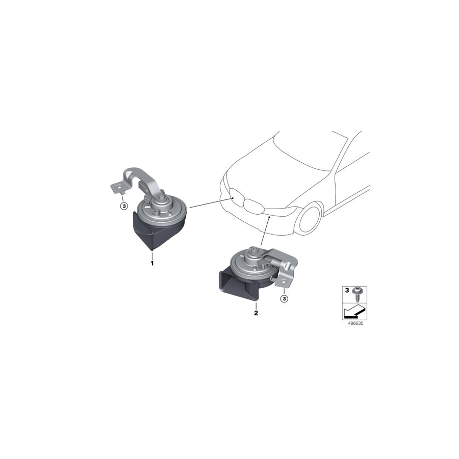 Genuine BMW 61337492207 G20 G21 Air Horn, High-Frequency, Electronic (Inc. 330dX, M340iX & 320dX) | ML Performance UK