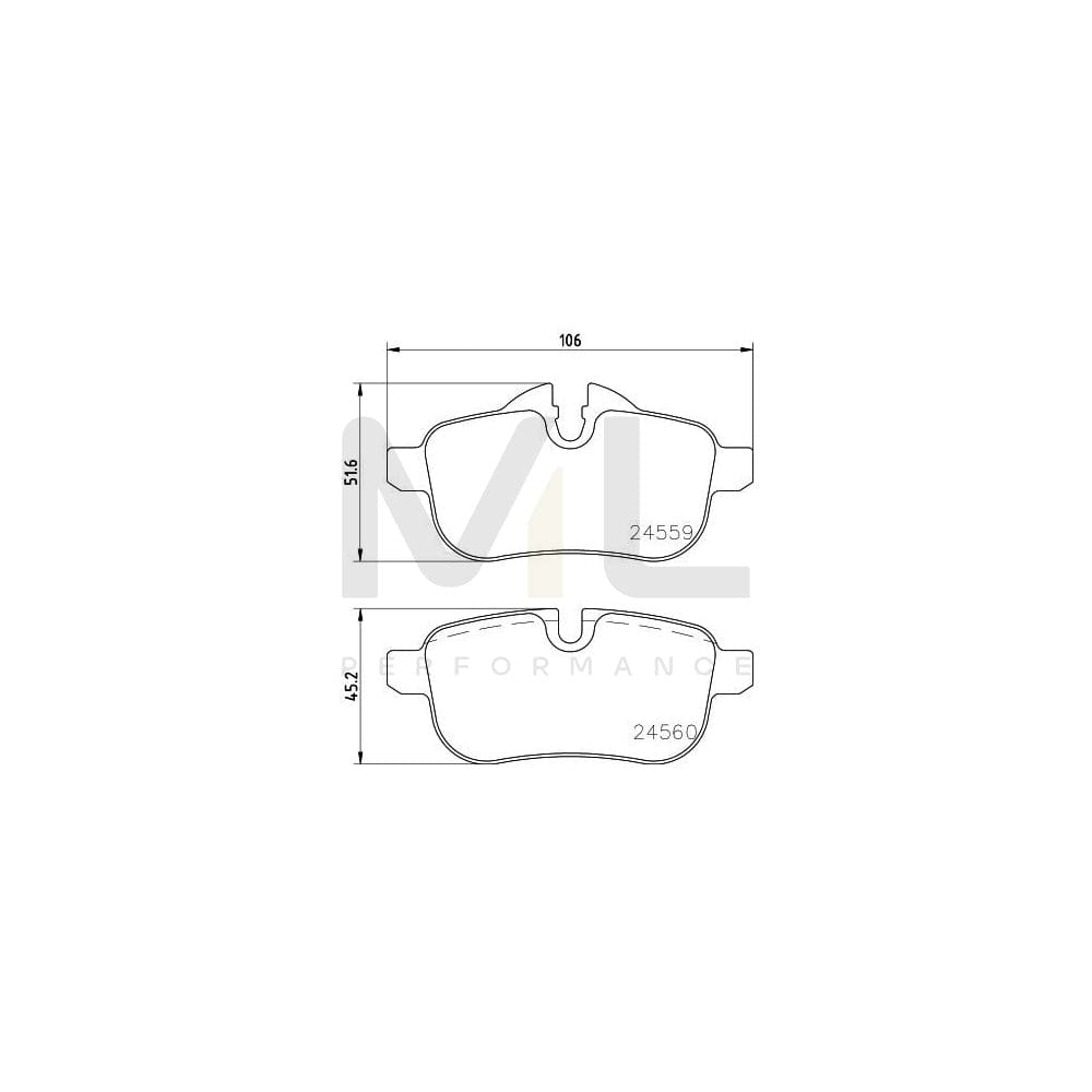 Hella 8DB 355 014-621 Brake Pad Set For Bmw Z4 Roadster (E89) Prepared For Wear Indicator, With Brake Caliper Screws | ML Performance Car Parts