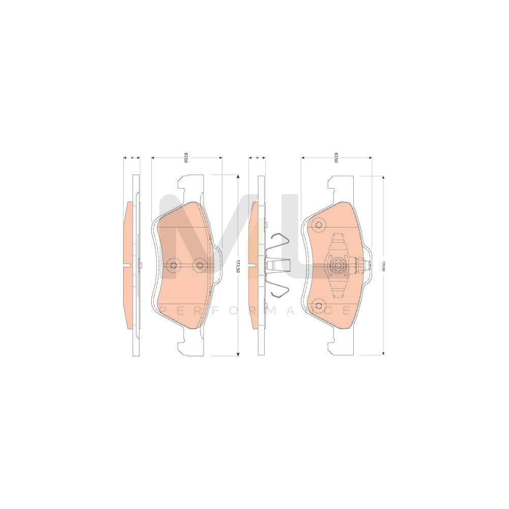 TRW Gdb1752 Brake Pad Set Not Prepared For Wear Indicator | ML Performance Car Parts