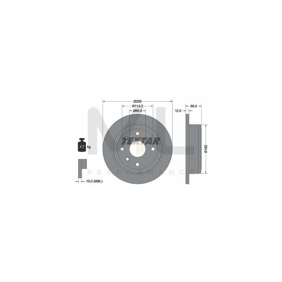 TEXTAR PRO 92269903 Brake Disc Solid, Coated, without wheel hub, without wheel studs | ML Performance Car Parts