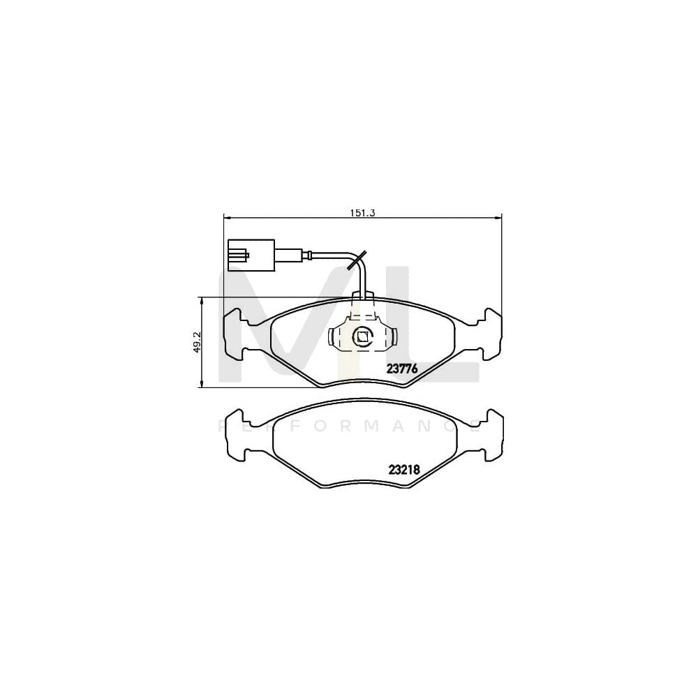 Hella 8DB 355 008-811 Brake Pad Set With Integrated Wear Warning Contact | ML Performance Car Parts