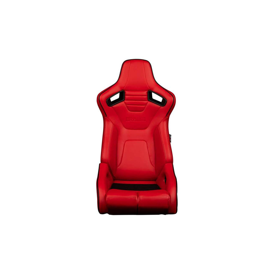 BRAUM Elite-R Series Racing Seats ( Red Leatherette - Black Piping ) – Pair