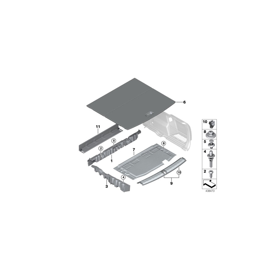 Genuine BMW 51477425356 F48 Pad, Trunk Floor, Right (Inc. X1 28iX, X1 20i & X1 25dX) | ML Performance UK