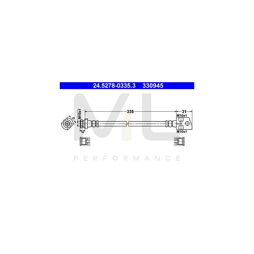 ATE 24.5278-0335.3 Brake Hose 335mm | ML Performance Car Parts