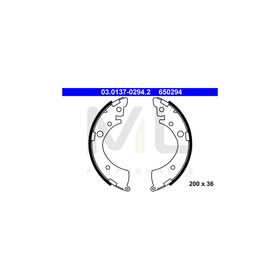 ATE 03.0137-0294.2 Brake Shoe Set | ML Performance Car Parts