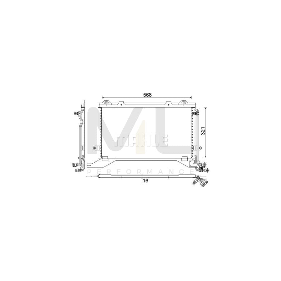 MAHLE ORIGINAL AC 248 000S Air conditioning condenser suitable for MERCEDES-BENZ E-Class without dryer | ML Performance Car Parts