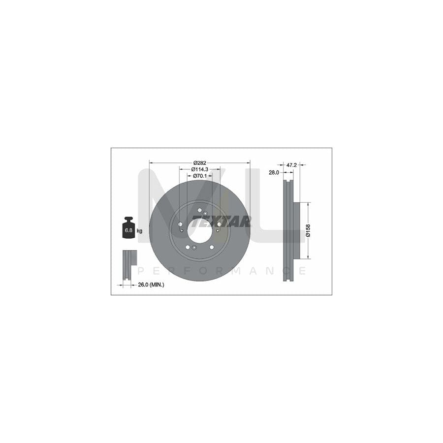 TEXTAR 92138700 Brake Disc Internally Vented, without wheel hub, without wheel studs | ML Performance Car Parts