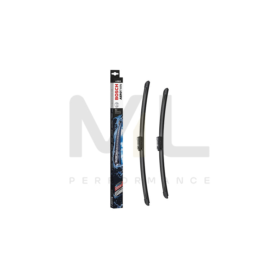 Bosch Aerotwin Flat Wiper Blade Set A308S Front