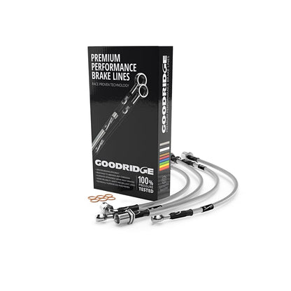 Goodridge SBW0250-4 BMW E46 4 Line Braided Brake Hose Lines Kit (Inc. 316i, 318i & 318tds)