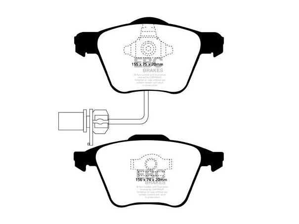 EBC Audi C6 A6 Greenstuff 2000 Series Sport Brakes Pad And USR Slotted Disc Kit To Fit Front - ATE Caliper | ML Performance UK