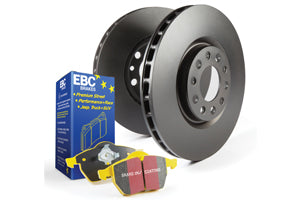 EBC Audi 8P S3 Yellowstuff 4000 Series Front Sport Brake Pads & Premium OE Replacement Plain Discs Kit - ATE Caliper | ML Performance UK